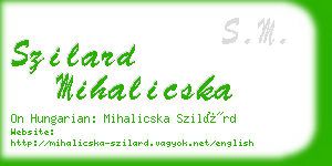 szilard mihalicska business card